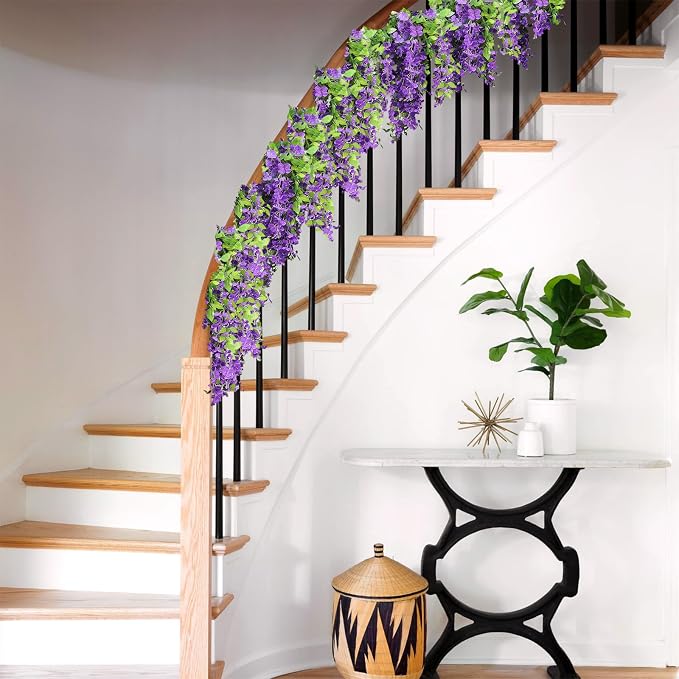 Findosom 5Pcs Total 36FT Wisteria Artificial Flowers Garland - Image 4