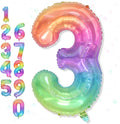 3rd Birthday Balloons for Boys, 40 Inch Foil Self Inflating Rainbow Number 3 by Froova