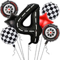 Race Car Balloons, 40 Inch Racetrack Number 4 Balloons, Big Number Balloons by Yexnum