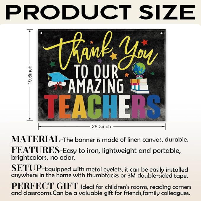 Teachers Appreciation Banner, Thank You to Our Amazing Teachers Banner - Image 2