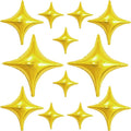 HILAVO 12PCS Gold Star Balloons, 24in 18in 10in Four Pointed Star Shaped by HILAVO