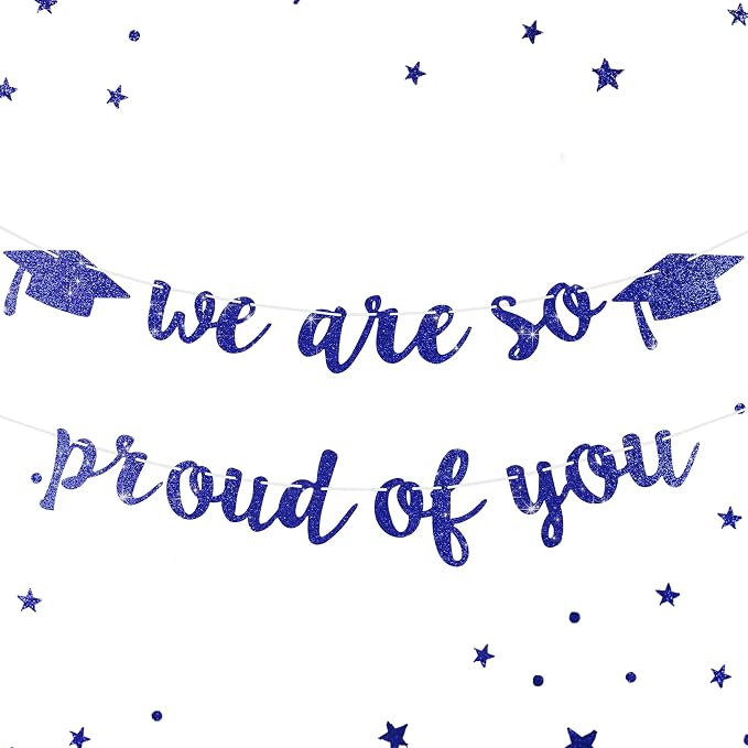 2026 Graduation Decorations Pre-Strung Blingbling We Are So Proud of You Banner by Unknown