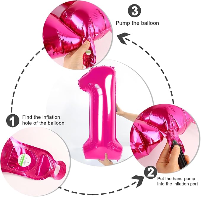 Number 7 Balloon Birthday Decorations, 40In Hot Pink Balloons - Image 6