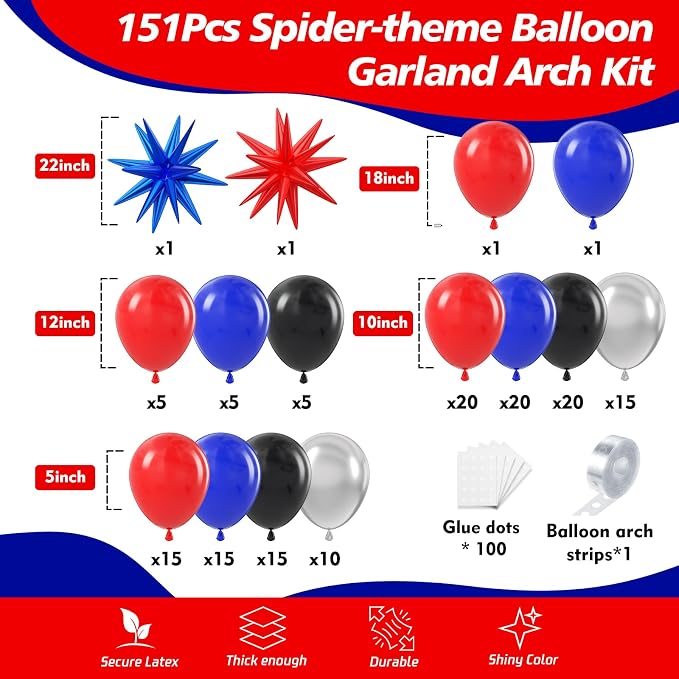 Spider Balloon Arch Garland Kit - Image 2