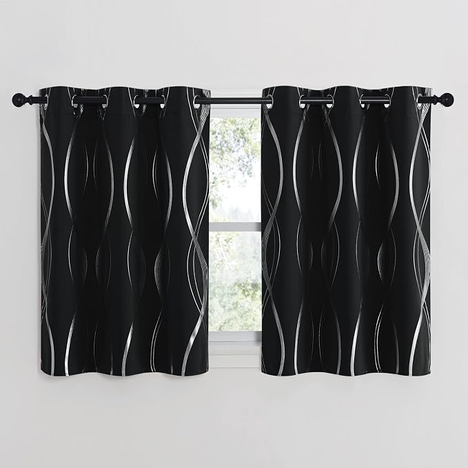 NICETOWN Black Out Curtains for Small Window, 2 Panels, 42 inches Wide by 40 - Image 2