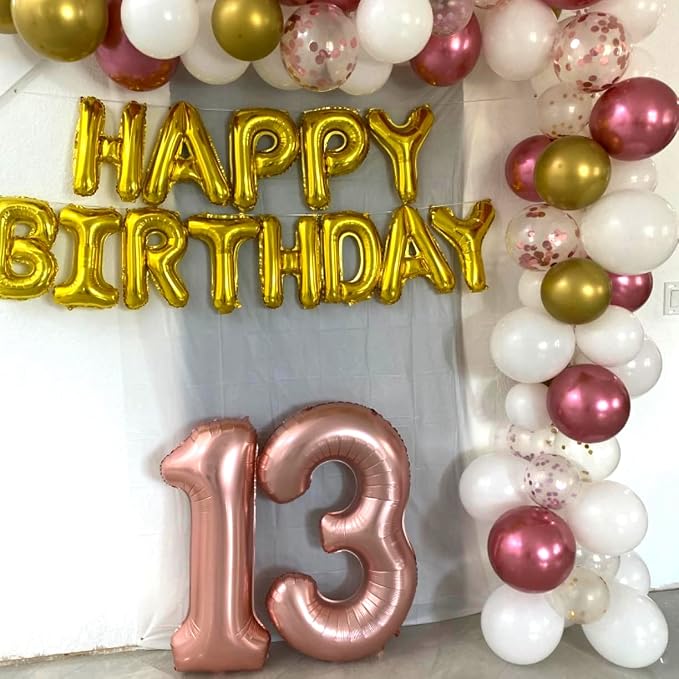 Rose Gold 1 Balloons, 40 Inch Giant Helium Foil Number 0-9 - Image 6