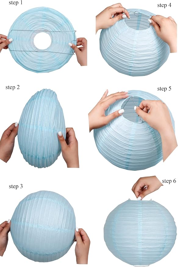 Pack Of 3 Round Paper Lanterns Lamp Wedding Birthday Party Decoration - Image 5