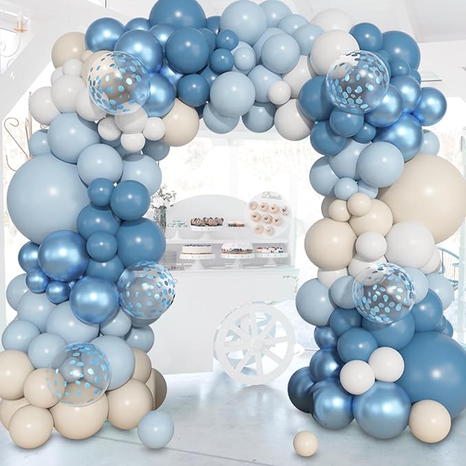 157Pcs Dusty Blue Balloons Garland Arch Kit Different Size | Baby Light - Image 5