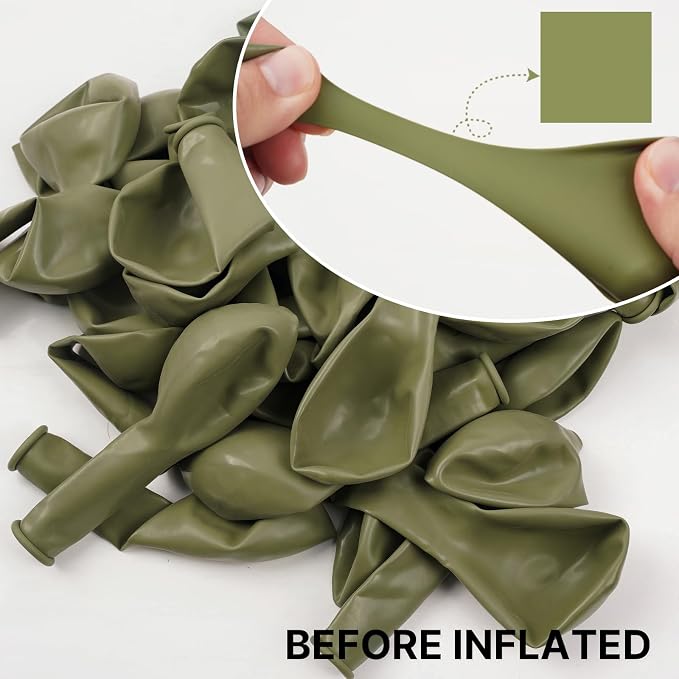 PartyWoo Sage Balloons 50pcs Small Mini Matte Boho Olive Balloons 5 Inch | - Image 4