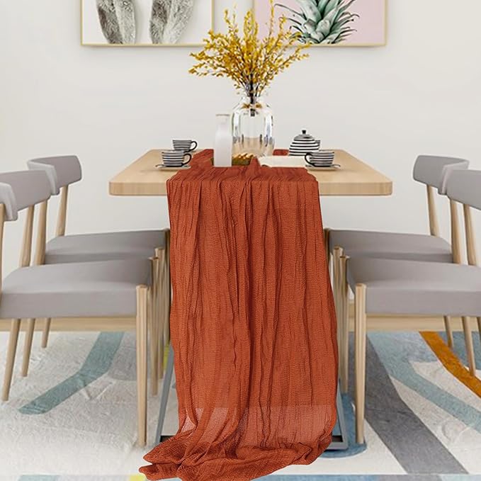 6 Pack Cheesecloth Table Runner 10Ft Christmas Gauze Boho Table Runners - Image 5