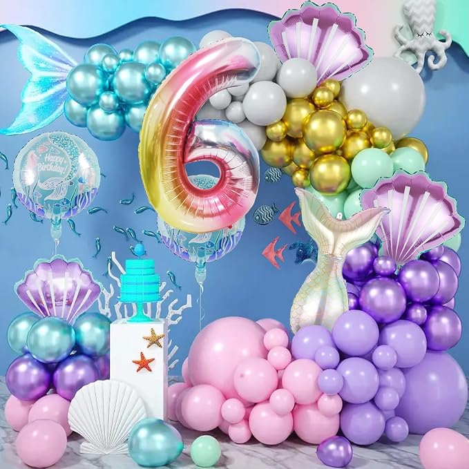Mermaid Birthday Decorations Mermaid Balloons - Image 6
