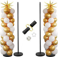 Balloon Stand - Set of 2, 56 Inch Height Adjustable Splicing Metal Pole Balloon by DAKEPOLE