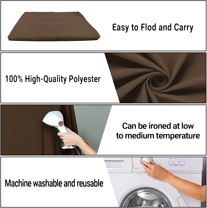 Brown Photography Backdrop for Photoshoot, Fabric 6x9ft | Polyester Studio - Image 7
