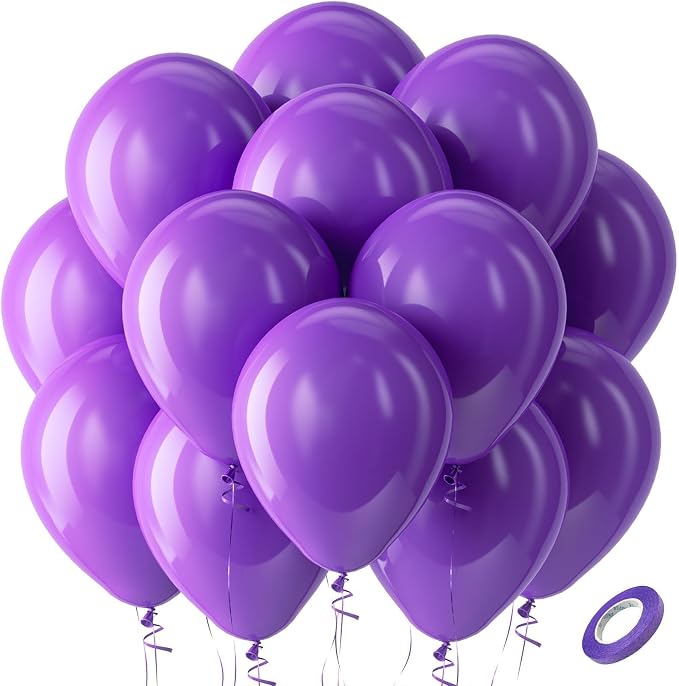 Bezente Purple Balloons Latex Party Balloons by Bezente