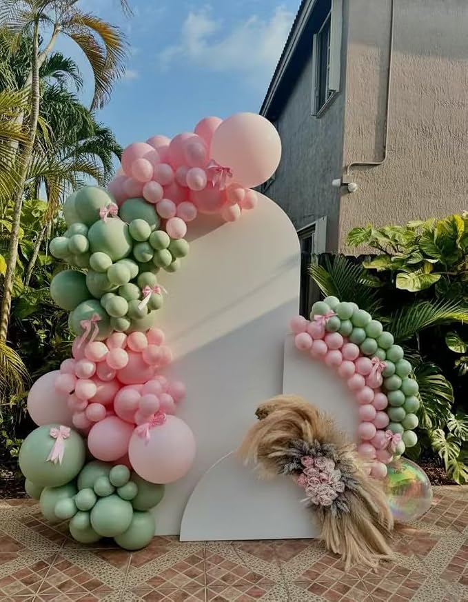 Pink and Green Balloons Garland Arch Kit 154Pcs - Image 5