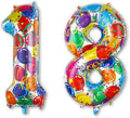 40 Inch Rainbow Balloon Number 18 Balloons, 18th Birthday Party Supplies | by Unknown