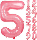 Macaron Pink Number 5 Balloon 40in Large Helium Foil Polyester Film Balloon | by Exquisitehighqualitypartydecorationstomeetyoureveryneed%EF%BC%81