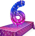 2pcs Purple Demon 54''x108'' Birthday Tablecloth and 40 Inches Number 6 Hunters by Unknown