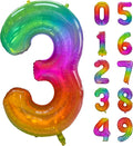 Rainbow Number 3 Balloon 40 Inch Rainbow 3 Balloon Giant Helium Foil Number 0 by Yeodong