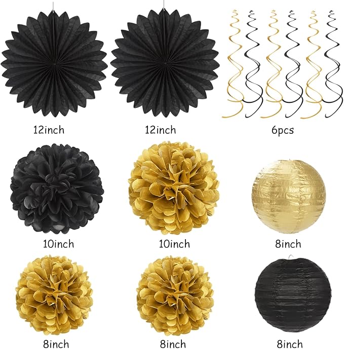 Black Gold Graduation Party-Decorations Garland - Image 3