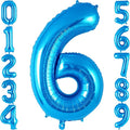 Blue Number 6 Balloon 40 Inch, Big Large Foil Helium Number Balloons, Jumbo by AIQINHU