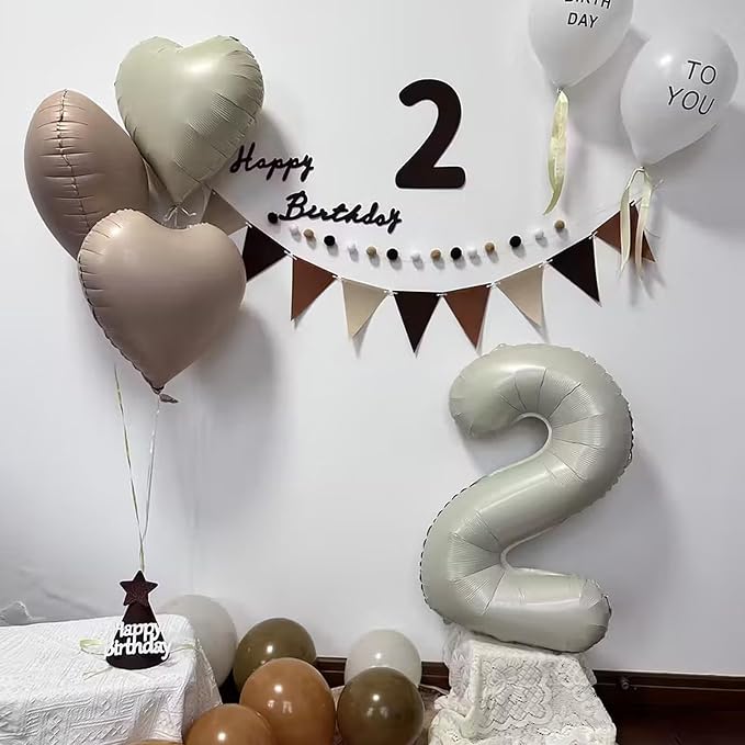 40 Inch Beige Number 6 Foil Balloon - Image 2