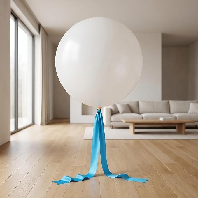 Beavorty 2pcs White Latex Jumbo Weather Balloons 48" and 72" - Image 6