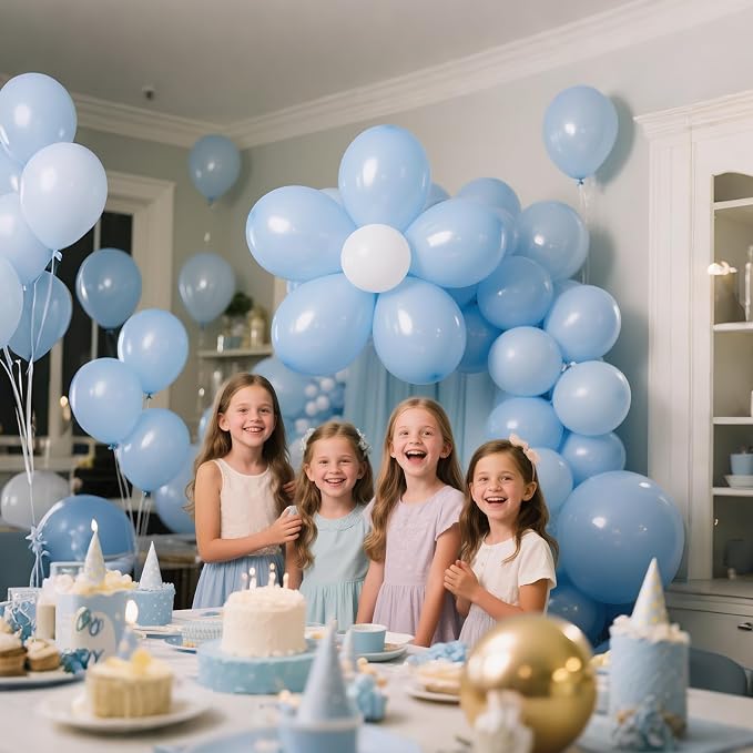 110pcs Pastel Blue Balloon 12 Inch, Pastel Blue Latex Balloons - Image 6