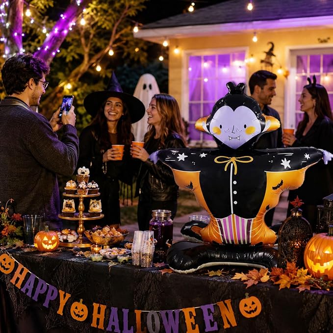 2 Pcs Halloween Balloons, Standing vampire balloon, Large Foil Halloween Party - Image 4