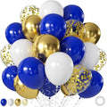Royal Blue Gold White Balloons for Wedding Graduation Birthday Decorations | by JOYFLOAT