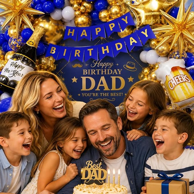 Royal Blue Gold Birthday Party Decorations 153pcs - Image 6