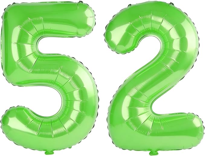 40 Inch Number 52 Balloons for 52nd Birthday Party Decorations, 0-100 Fruit by FOBELEC