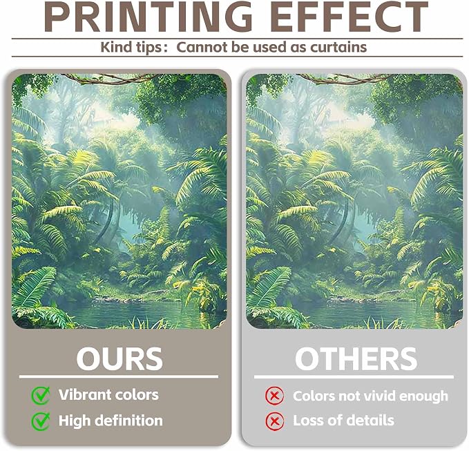 Fabric 7x5ft Jungle Forest Photography Backdrop Rainforest Banner | Tropical - Image 4