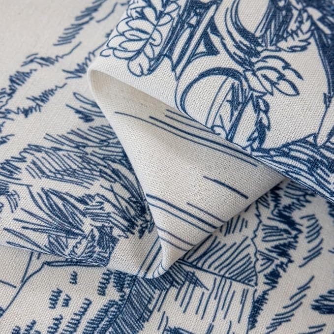 F-CHU Blue Curtains 2 Panel Set Drapes - Image 7