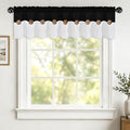 Farmhouse Valance Curtains, Boho Cotton Linen Kitchen Valance, Rustic Button by FRAMICS