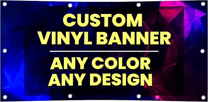 Custom Banner Printing, Vinyl Banners, 1ft x 10ft Any Size Any Color Banners by FactoryofStickers