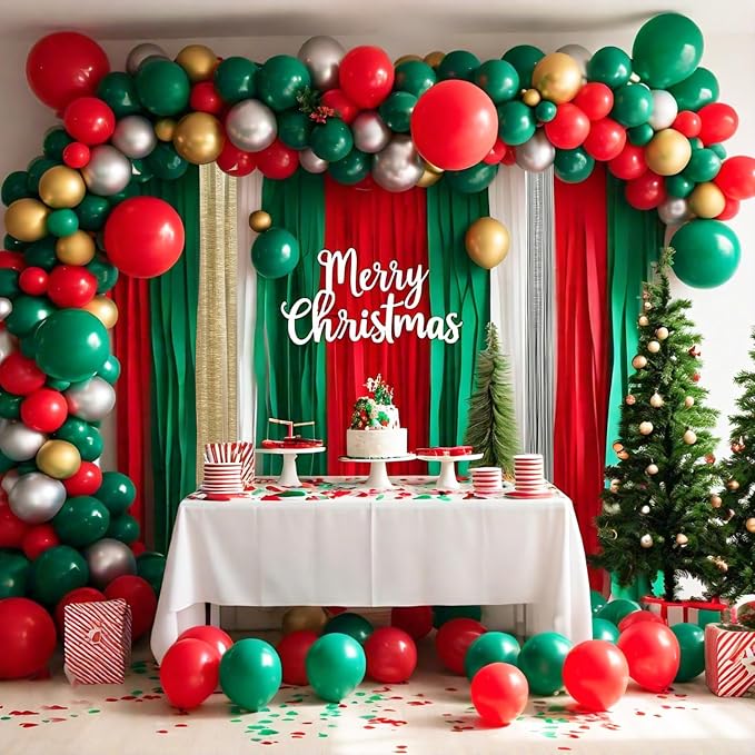 6 Christmas Streamers, 591ft Pack of Crepe Paper Party Decorations | Each roll - Image 2