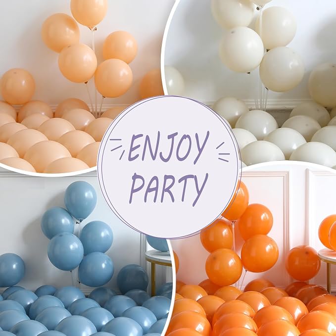 Fall Thanksgiving Balloon Arch Kit 137PCS Dusty Blue and Burnt Orange Balloon - Image 3