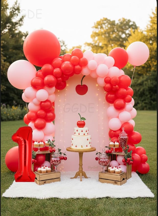 40 Inch 1 Red Number Balloons Mylar Foil Balloons 1st Birthday Party Decor | - Image 8