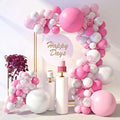 LOVESTOWN 150PCS Pink White Balloons Different Size of 18 12 10 5Inch | Pink by Lovestown