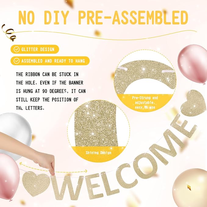 Pre-Strung Glitter Welcome to the Team Banner Welcome Banner Welcome Decorations - Image 2