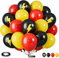 Red Yellow and Black Balloons, 12 Inch Lightning Print Balloons by Saxuxu
