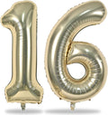 Gold 16th Birthday Balloons for Boys Girls, 40 Inch Champagne Gold Foil Number by Lingqiang