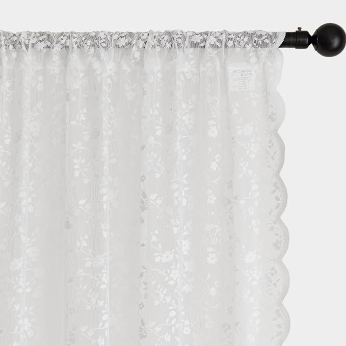 Anmao Vintage Lace Sheer Curtains 96 Inches Long - Image 6