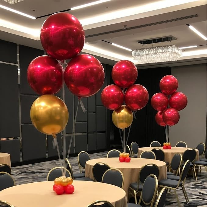 13pcs Red 4D Balloons 22" 18" 10" 4D Red Ball Balloon Red Metallic Foil - Image 4