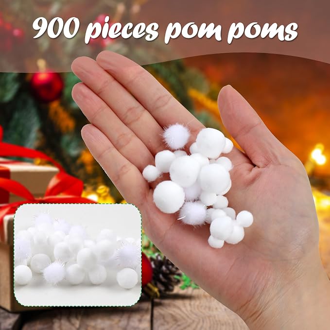 900 PCS Pom Poms, Soft and Fluffy Craft Pom Poms, - Image 5