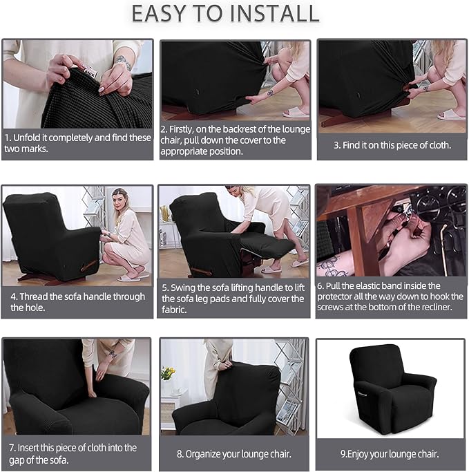 Recliner Chair Covers, 1-Piece Lazy Boy Recliner Covers, Furniture Protector & - Image 5