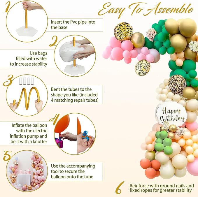 OurWarm Balloon Arch Kit with Balloon Pump Electric, 8.2FT & 5FT Gold Half - Image 5