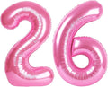 40 Inch Pink Mylar Foil Number 26 62 Birthday Balloon, 26 Boy Girl Party by Upgesy