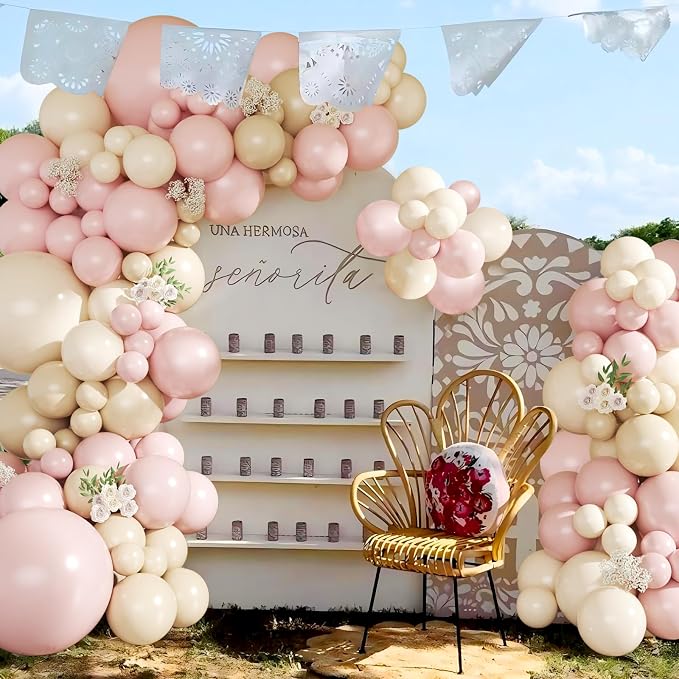 CROSSFINGERS Light Pink Balloon Garland Arch Kit - Image 6